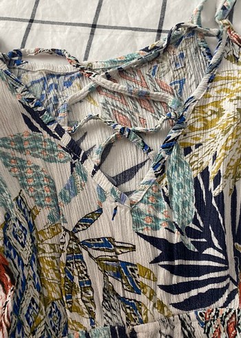 Kadın Bohem Çok Renkli Kısa Tulum - Görsel 3