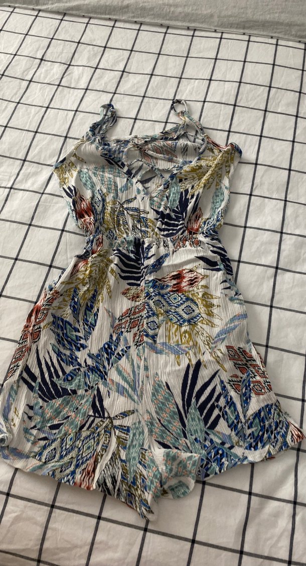 Kadın Bohem Çok Renkli Kısa Tulum - Görsel 2