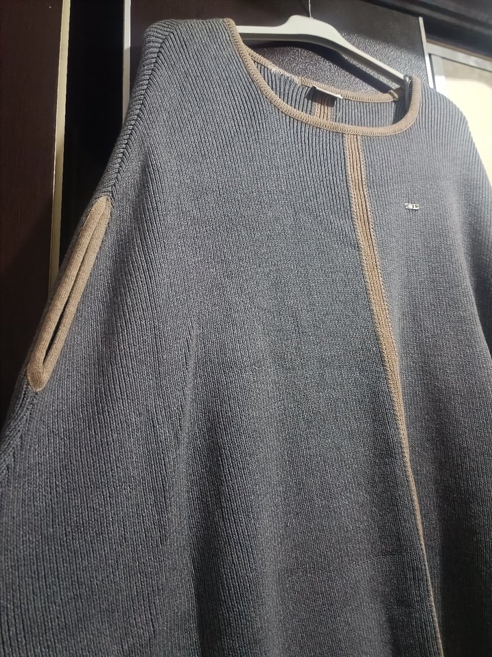 Gri Erkek Triko Yün Kazak - Görsel 2