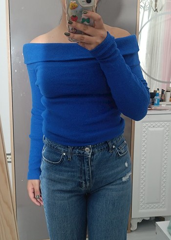 Mavi Triko Kadın Kazak - Görsel 2