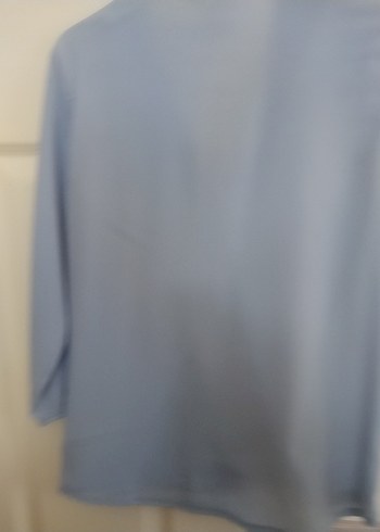 36 Beden gri Renk Gri V Yaka Şifon Bluzu