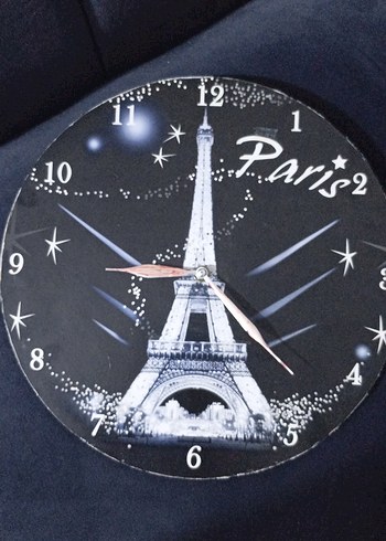 Diger Paris Temalı Duvar Saati Siyah