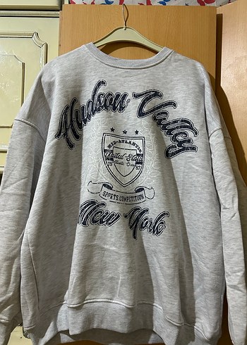 l Beden Gri Oversize Kadın Sweatshirt