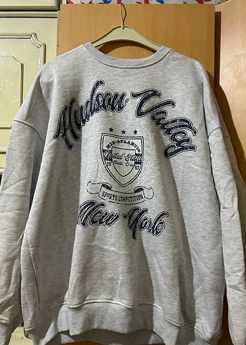 Gri Oversize Kadın Sweatshirt