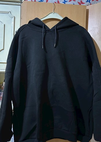 Kadın Siyah Kapüşonlu Rahat Sweatshirt