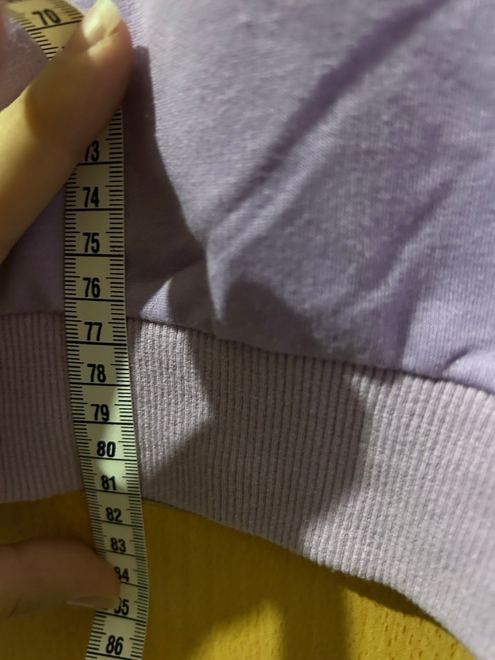 Mor Uzun Kollu Salaş Keten Sweatshirt - Görsel 5