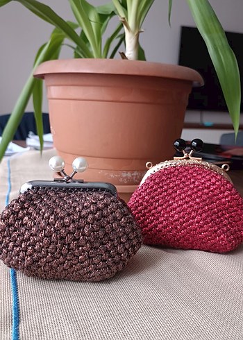 Kahverengi Örgü Kadın Cüzdanı - Görsel 2