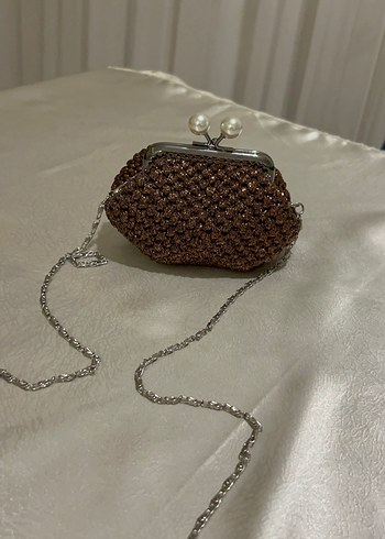 Kahverengi Boncuklu Vintage Kadın Portföy Çanta - Görsel 3