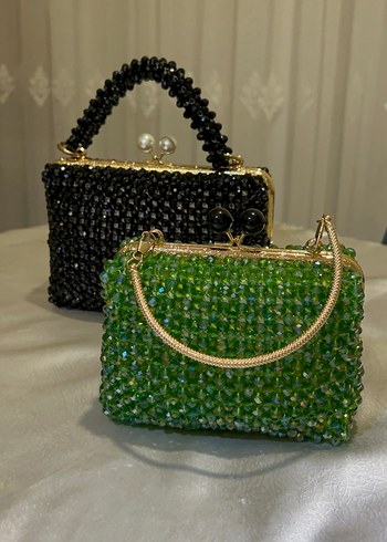 İşlemeli Boncuklu Yeşil Kadın Çanta - Görsel 3