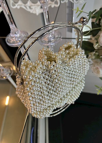 İnci İşlemeli Bohem Örgü Kadın Çanta - Görsel 6