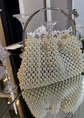 İnci İşlemeli Bohem Örgü Kadın Çanta - Görsel 2