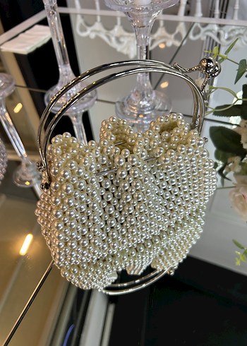 İnci İşlemeli Bohem Örgü Kadın Çanta - Görsel 5