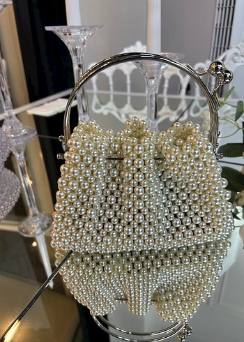 İnci İşlemeli Bohem Örgü Kadın Çanta - Görsel 4