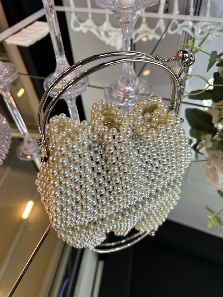 İnci İşlemeli Bohem Örgü Kadın Çanta - Görsel 5