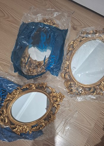 American Vintage Parlak Altın Renkli Dekoratif Ayna