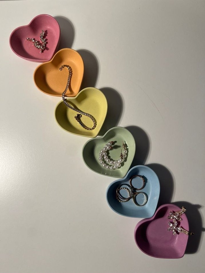 Pastel Renkli Kalp Şeklinde Tabak Seti - Görsel 2