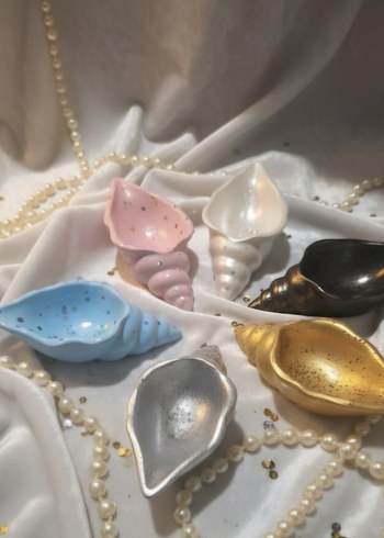 Bohem Tarzı Çok Renkli Deniz Kabuğu Tabak - Görsel 2