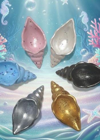 Bohem Tarzı Çok Renkli Deniz Kabuğu Tabak - Görsel 6