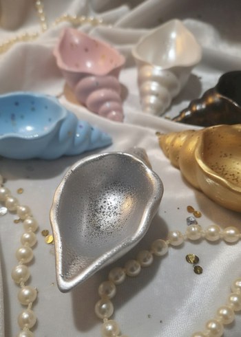 Bohem Tarzı Çok Renkli Deniz Kabuğu Tabak - Görsel 3