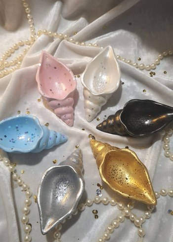 Bohem Tarzı Çok Renkli Deniz Kabuğu Tabak - Görsel 5