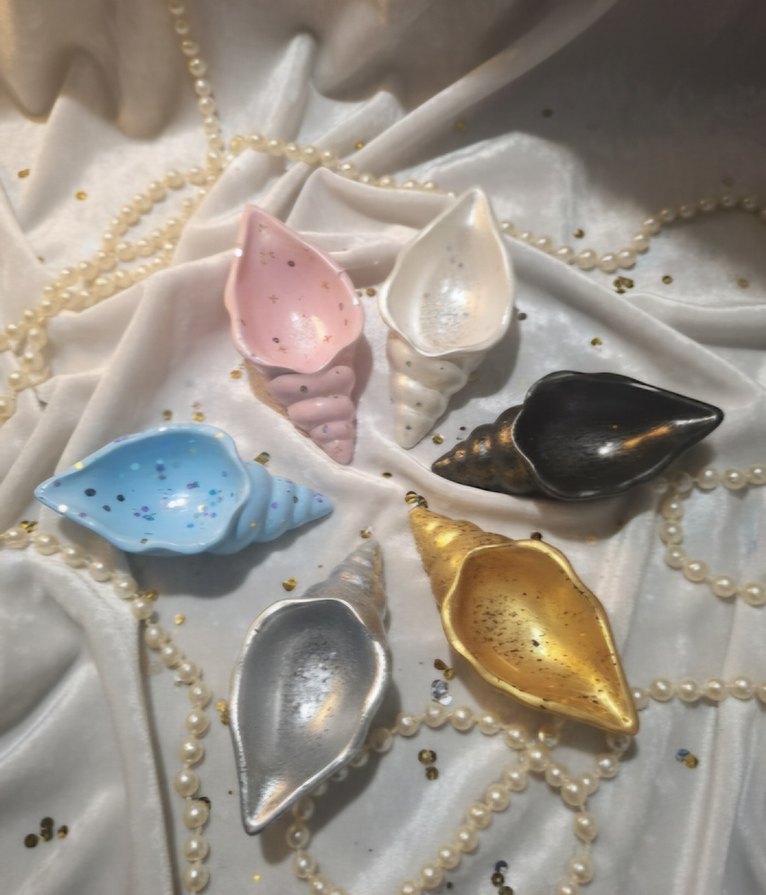 Bohem Tarzı Çok Renkli Deniz Kabuğu Tabak - Görsel 4