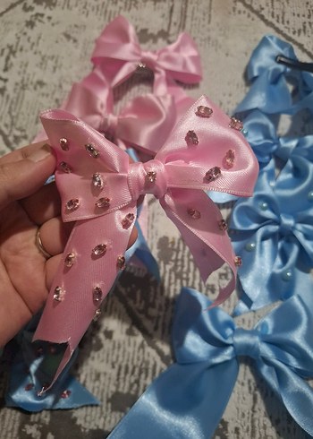 Nakışlı Mavi Çocuk Fiyonk Toka - Görsel 2