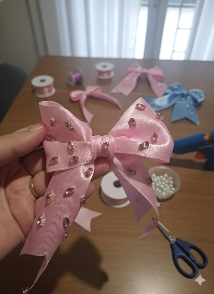 Nakışlı Mavi Çocuk Fiyonk Toka - Görsel 3