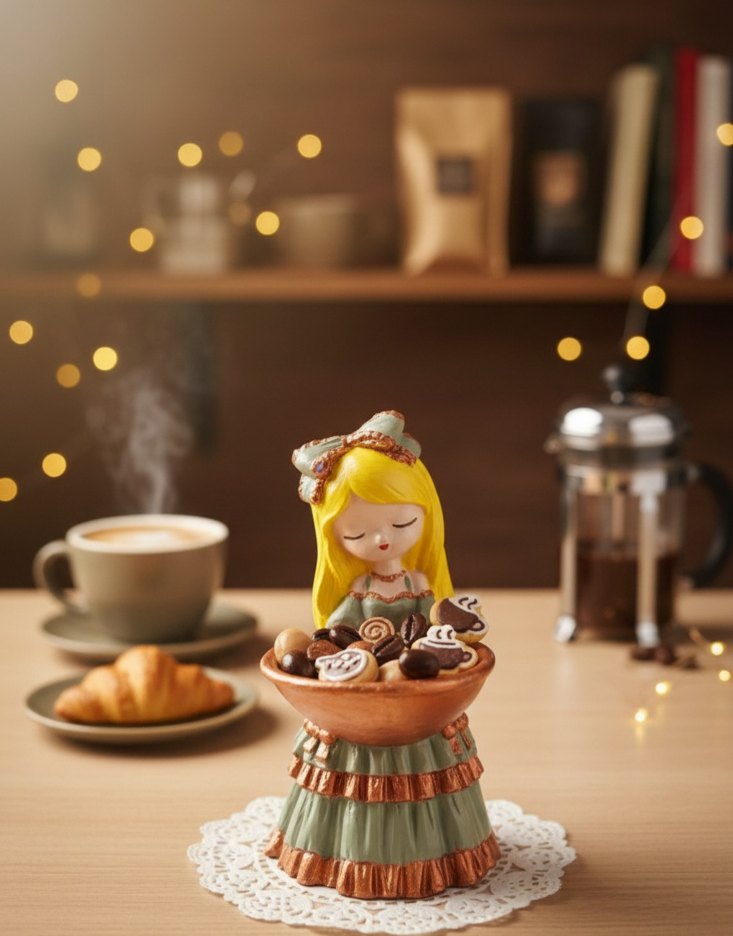 Renkli Pastel Kız Figürlü Şekerlik - Görsel 2