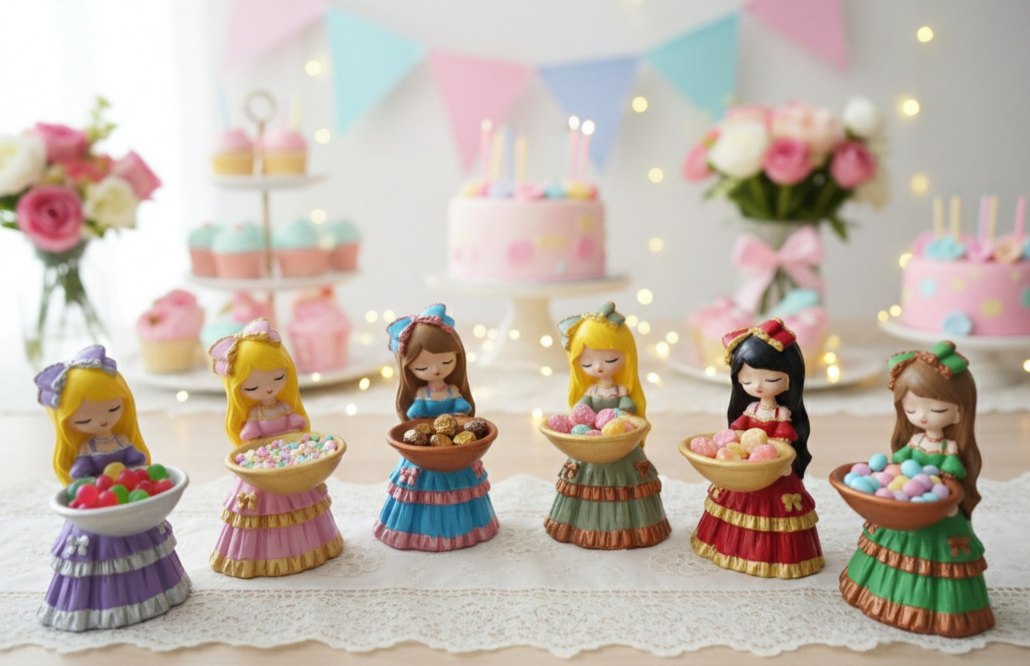 Renkli Pastel Kız Figürlü Şekerlik - Görsel 3