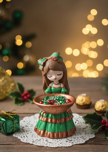 Pastel Renkli Kız Figürlü Şekerlik - Görsel 4