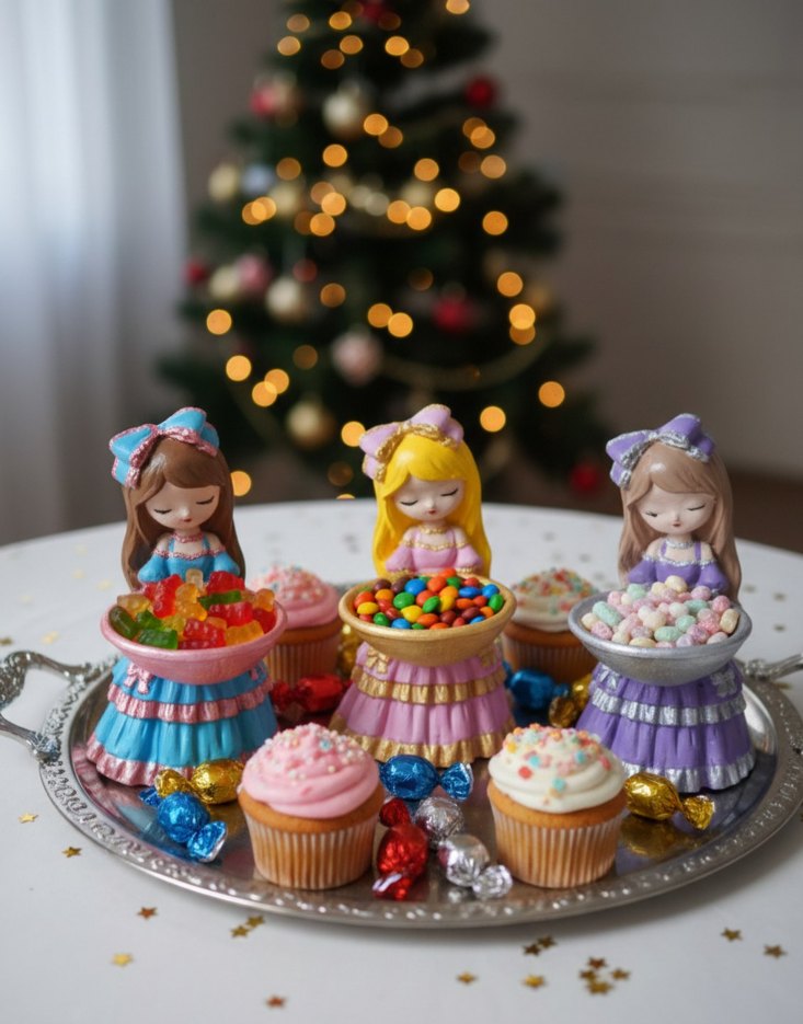 Pastel Renkli Kız Figürlü Şekerlik - Görsel 2