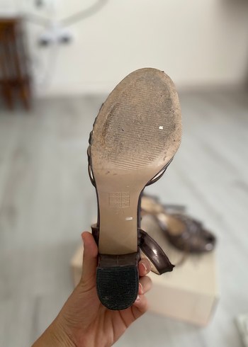 Diğer Antrasit topuklu abiye ayakkabı