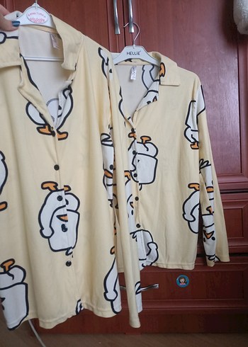 Desenli Düğmeli  Ev Giyimi / Pijama Üstü - Görsel 2