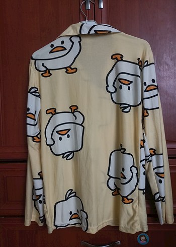 Desenli Düğmeli  Ev Giyimi / Pijama Üstü - Görsel 3