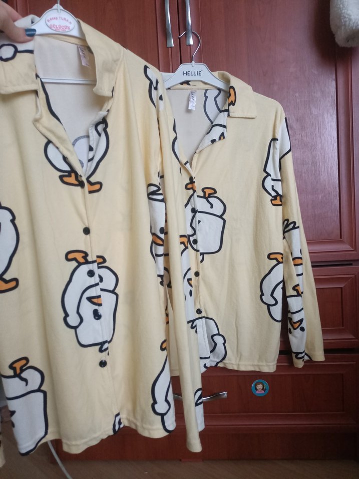 Desenli Düğmeli  Ev Giyimi / Pijama Üstü - Görsel 2