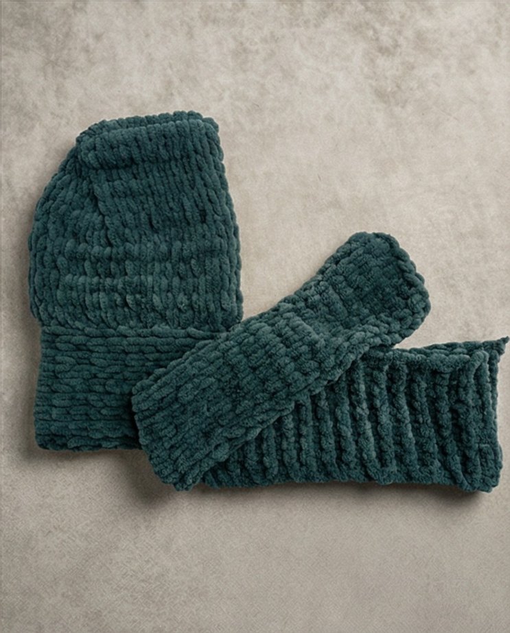 Alize Puffy Örgü Gri Kadın Atkı - Görsel 2