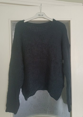 Gri Kadın Bisiklet Yaka Örgü Kazak - Görsel 12