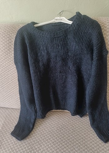 Gri Kadın Bisiklet Yaka Örgü Kazak - Görsel 8