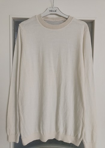 Kadın Beyaz Pamuklu Basic Sweatshirt - Görsel 5