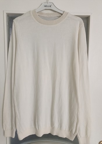 Kadın Beyaz Pamuklu Basic Sweatshirt - Görsel 4