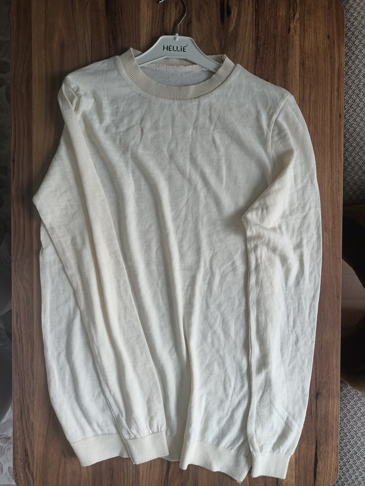 Kadın Beyaz Pamuklu Basic Sweatshirt - Görsel 2