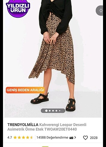 Trendyol leopar desenli etek