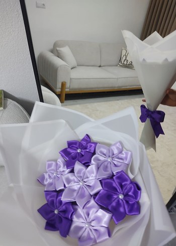 Mor Kurdeleli buket - Görsel 4