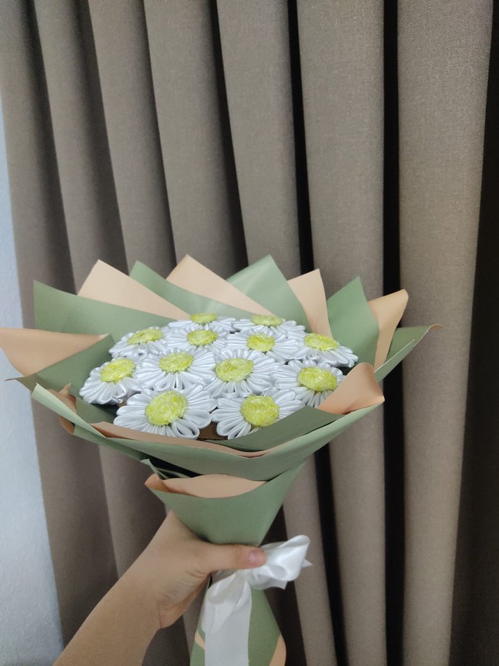 Bohem Tarzda El Yapımı Papatya Buketi - Görsel 2