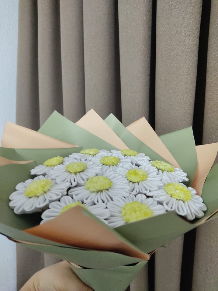 Bohem Tarzda El Yapımı Papatya Buketi - Görsel 3