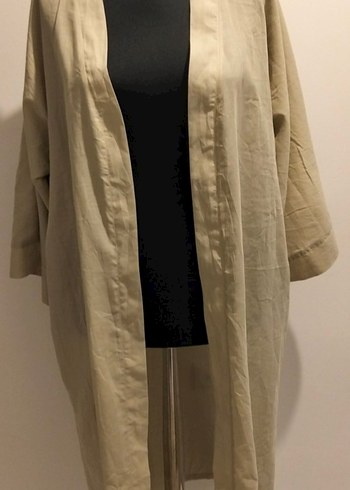 Kadın Bej Uzun Keten Kimono
