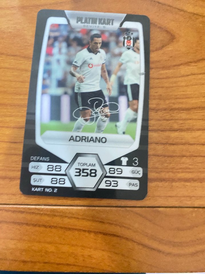 Beşiktaş 2018-2019 İmzalı Adriano kartı orijinal - Görsel 2