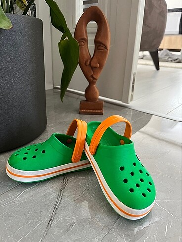 Crocs Orjinal C9 Yeşil-Turuncu Çocuk Terliği