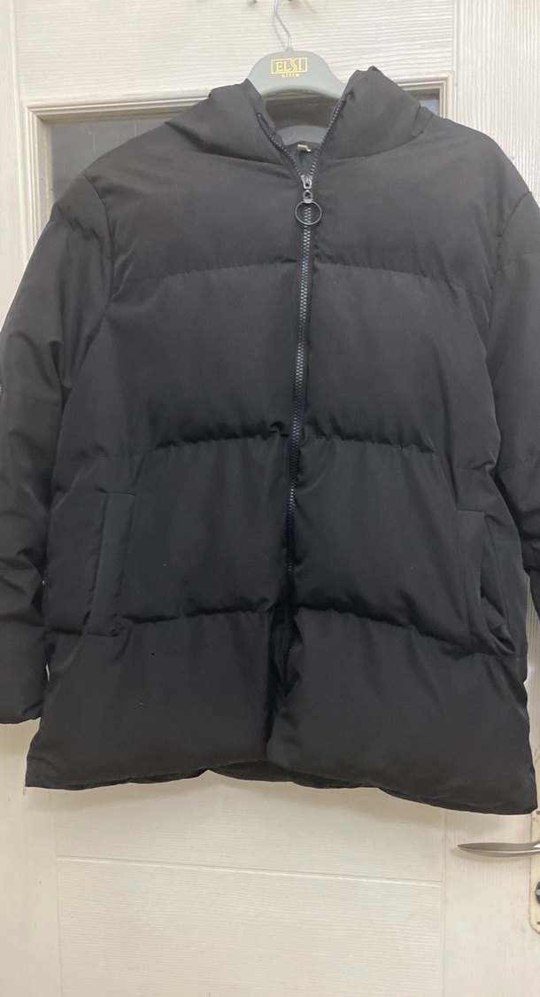 Siyah Fermuarlı Kadın Kışlık Mont - Görsel 3