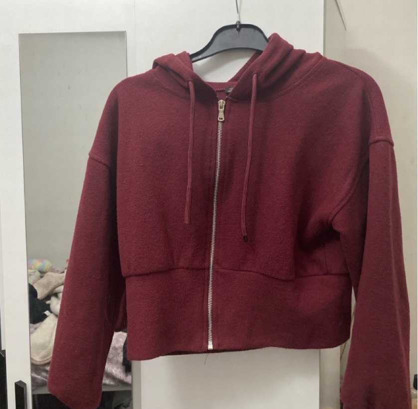 Bordo Kadın Uzun Kollu V Yaka Eşofman Takımı - Görsel 3